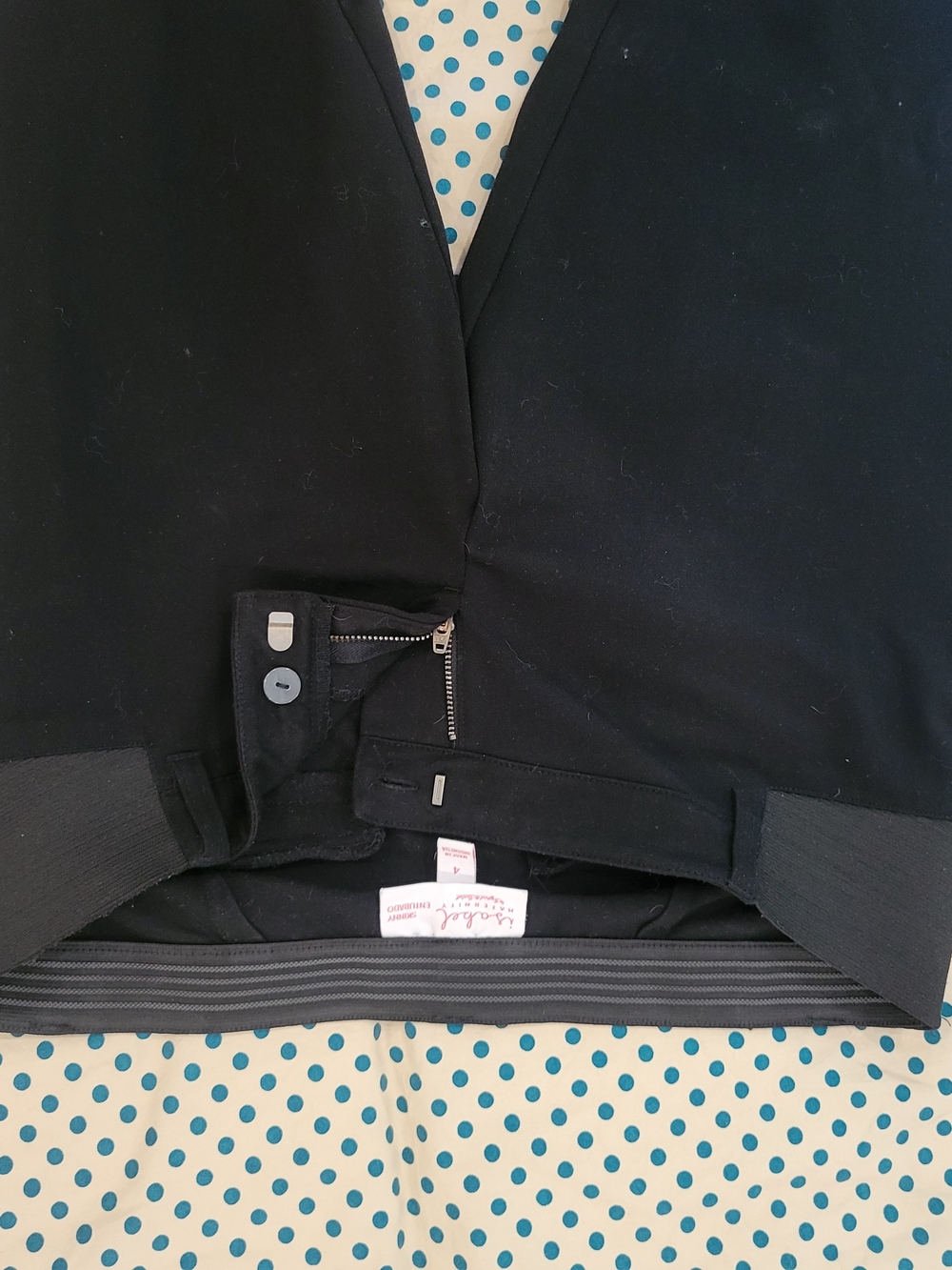 Black Maternity Trousers With Low-rise Waistband